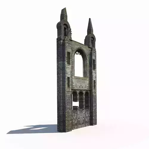 Castle Ruin - Tower Low poly 3d Model