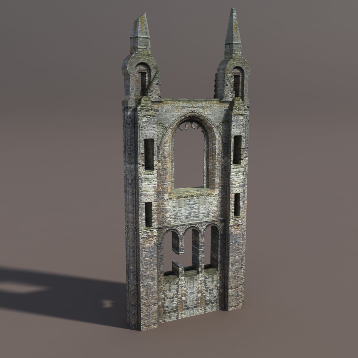 Castle Ruin - Tower Low poly 3d Model Low-poly 3D model_5