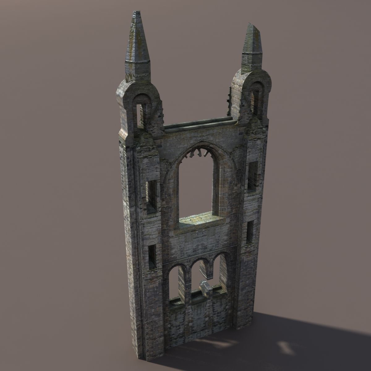 Castle Ruin - Tower Low poly 3d Model Low-poly 3D model_2