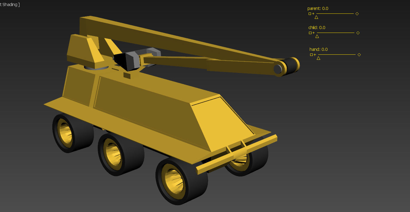 Robot Crane Vehicle Low-poly 3D model_7