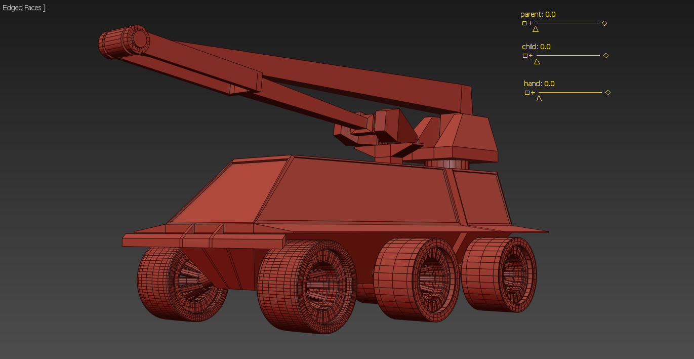 Robot Crane Vehicle Low-poly 3D model_3