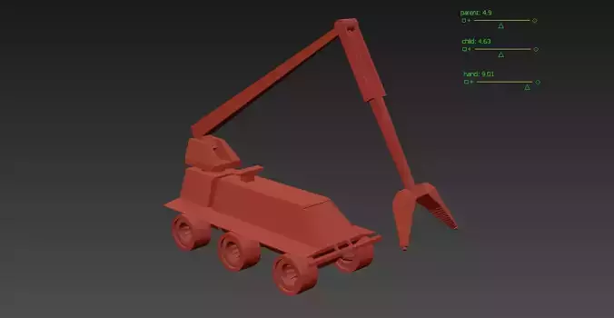 Robot Crane Vehicle Low-poly 3D model