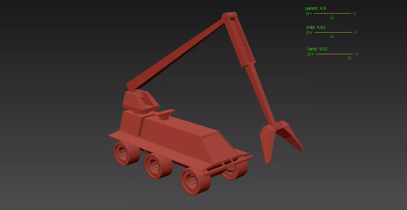 Robot Crane Vehicle Low-poly 3D model_0