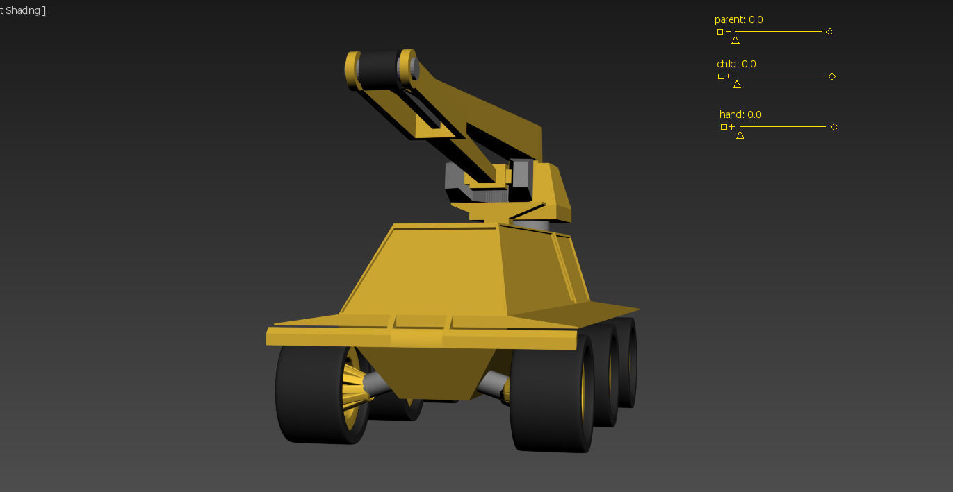 Robot Crane Vehicle Low-poly 3D model_5