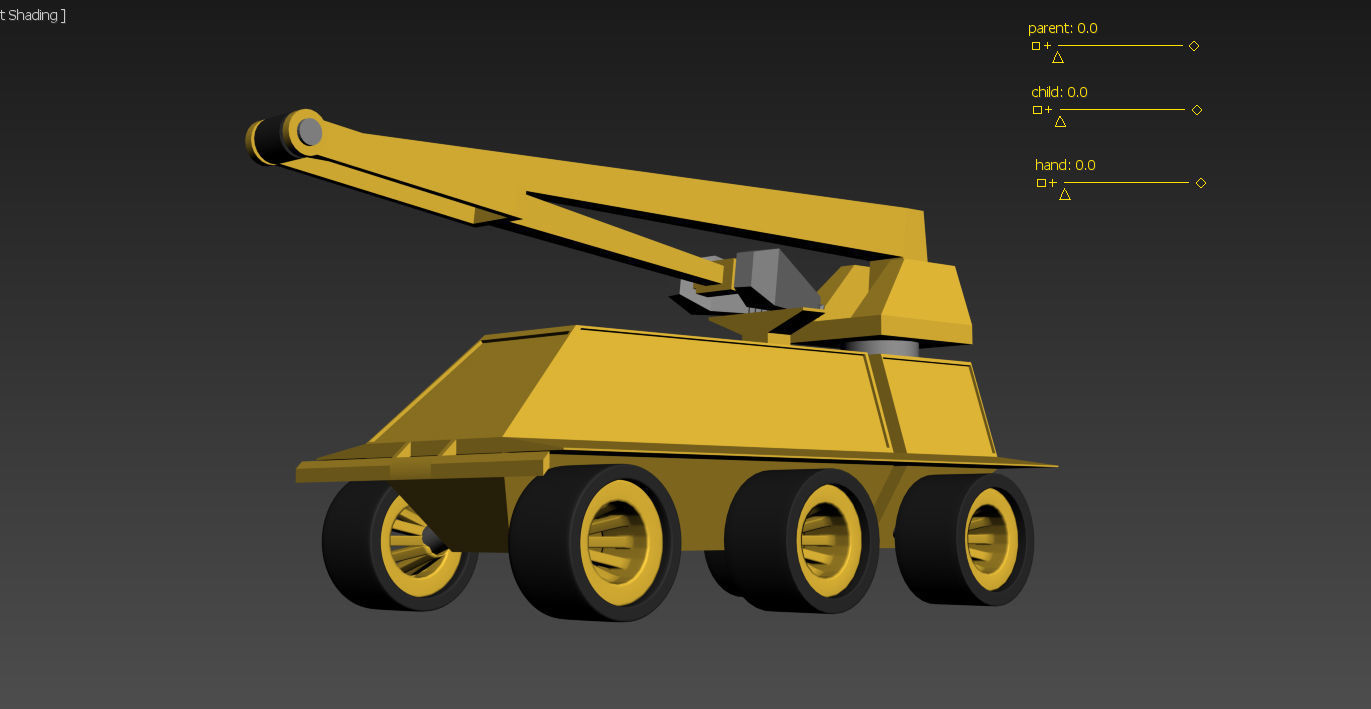 Robot Crane Vehicle Low-poly 3D model_10