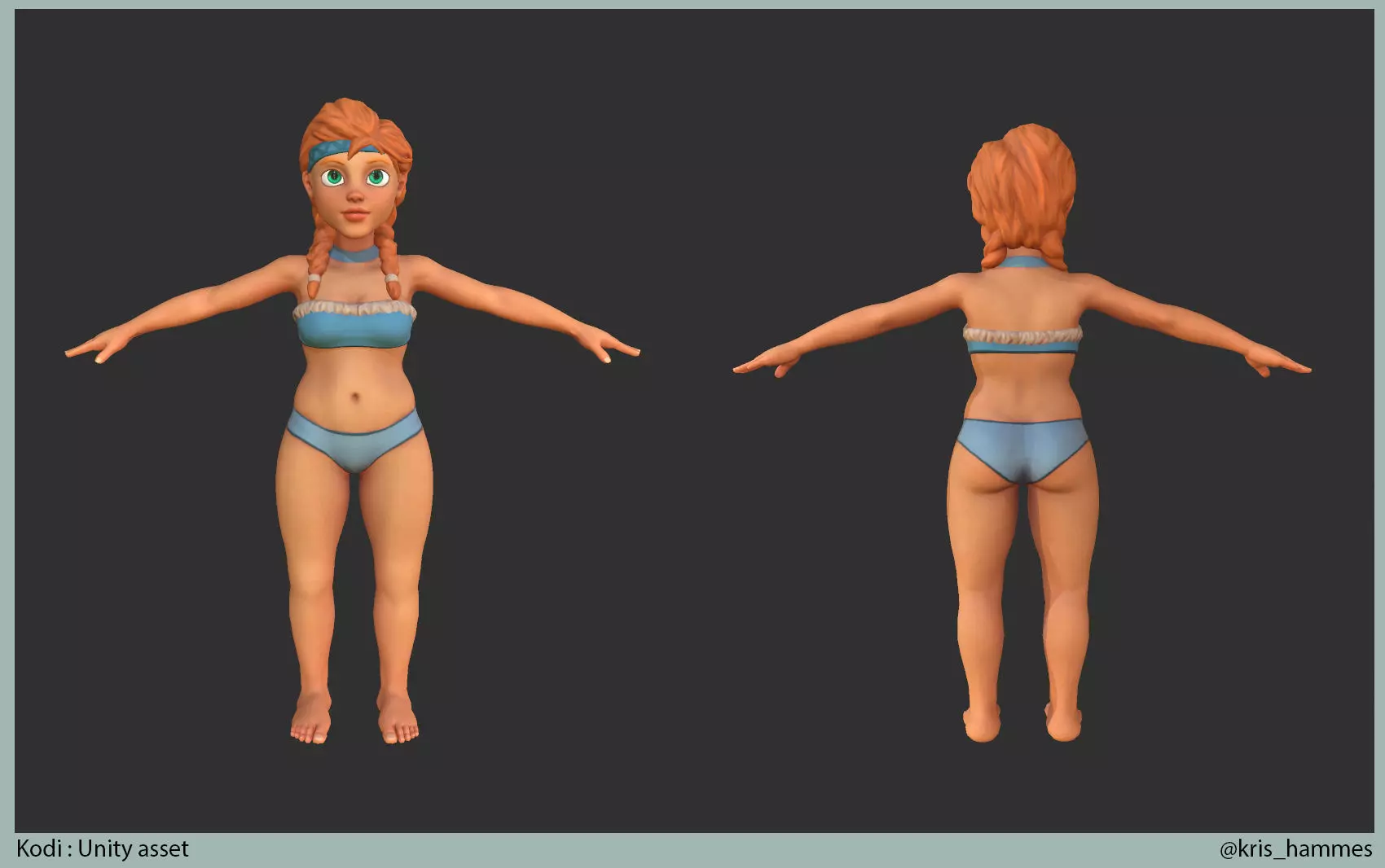 Kodi Toon Female 3D model_0