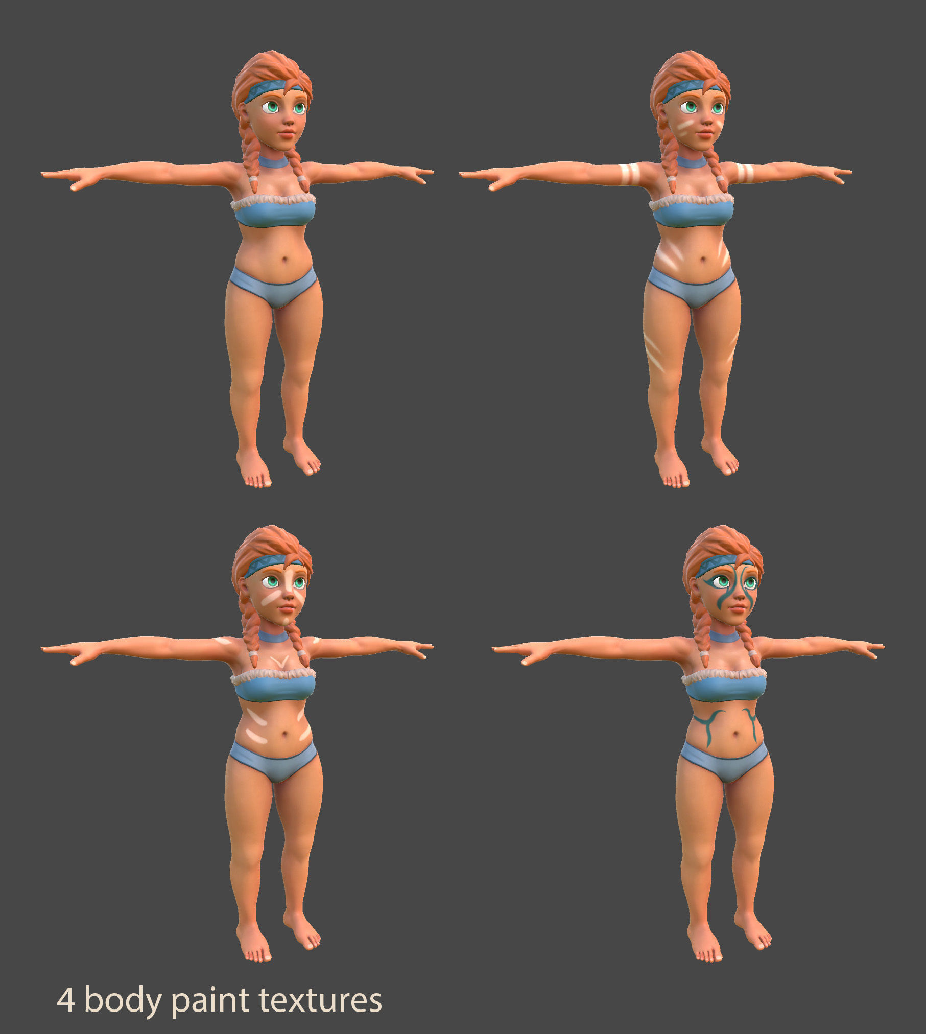 Kodi Toon Female 3D model_3