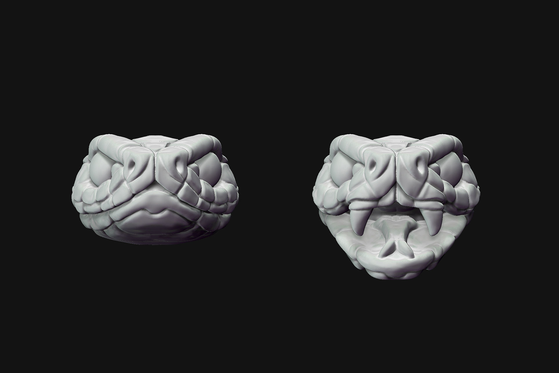 Snake Heads 3D print model_2