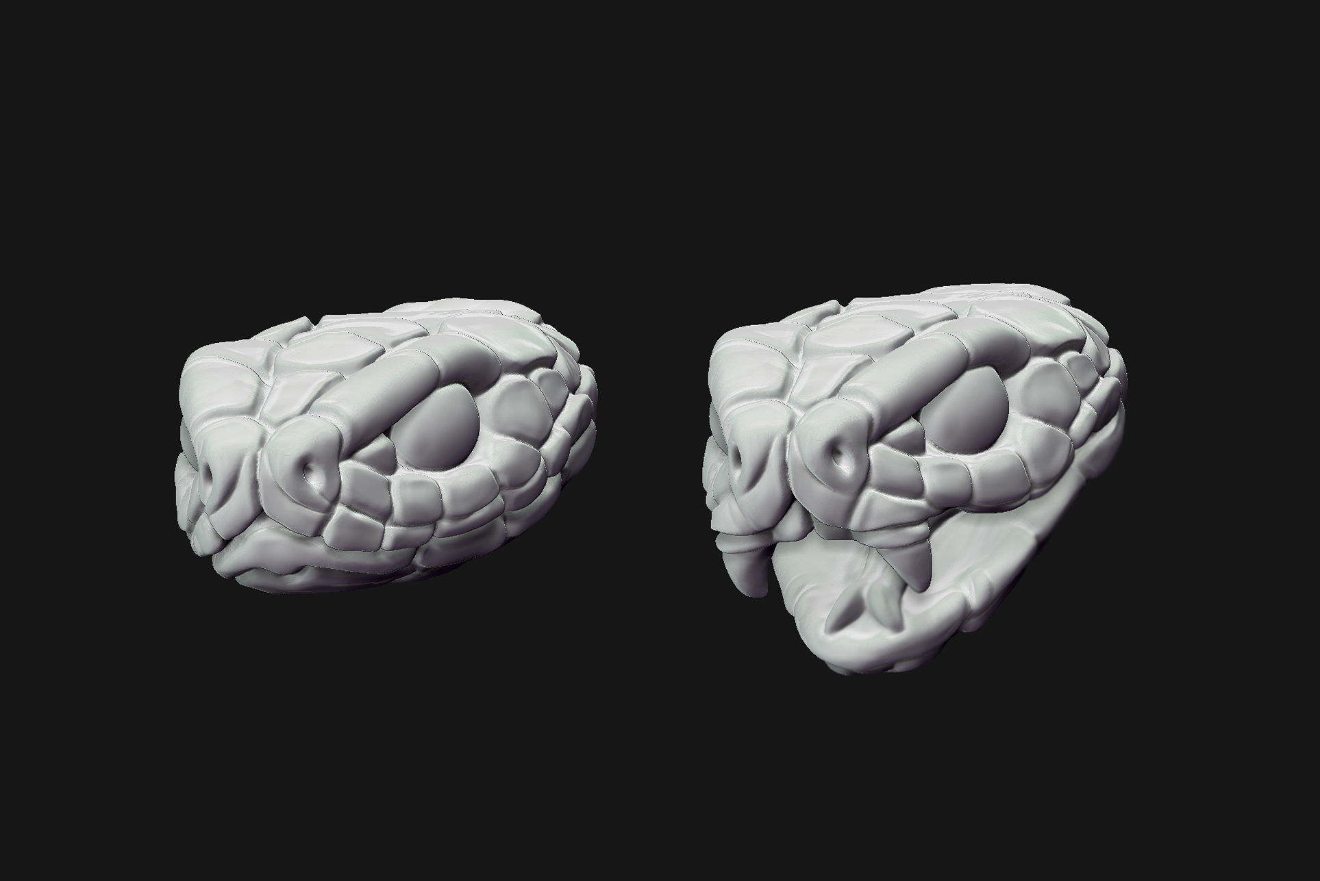 Snake Heads 3D print model_4