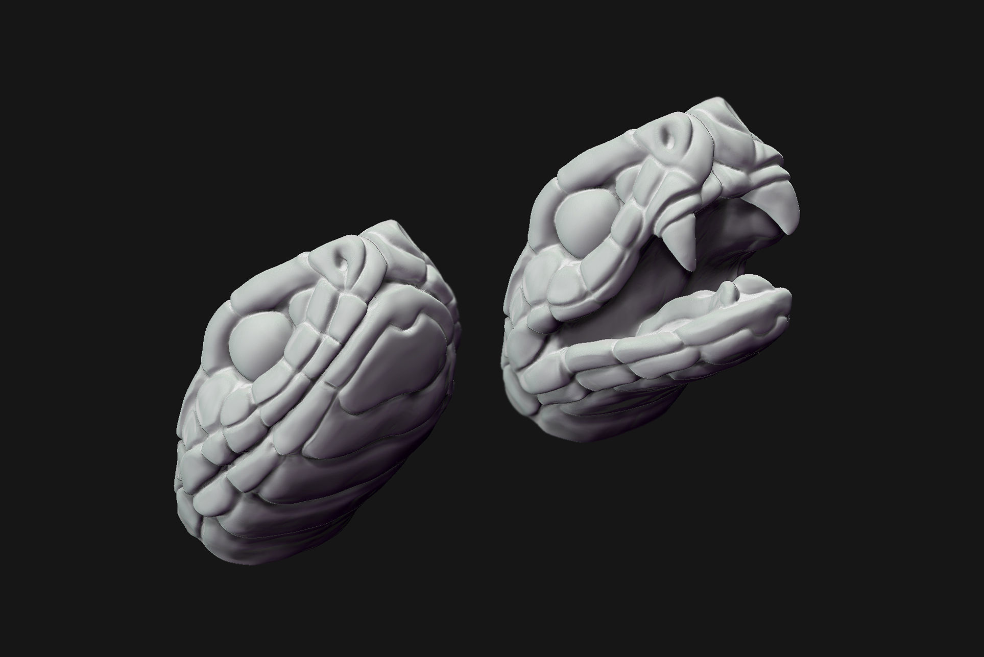 Snake Heads 3D print model_1