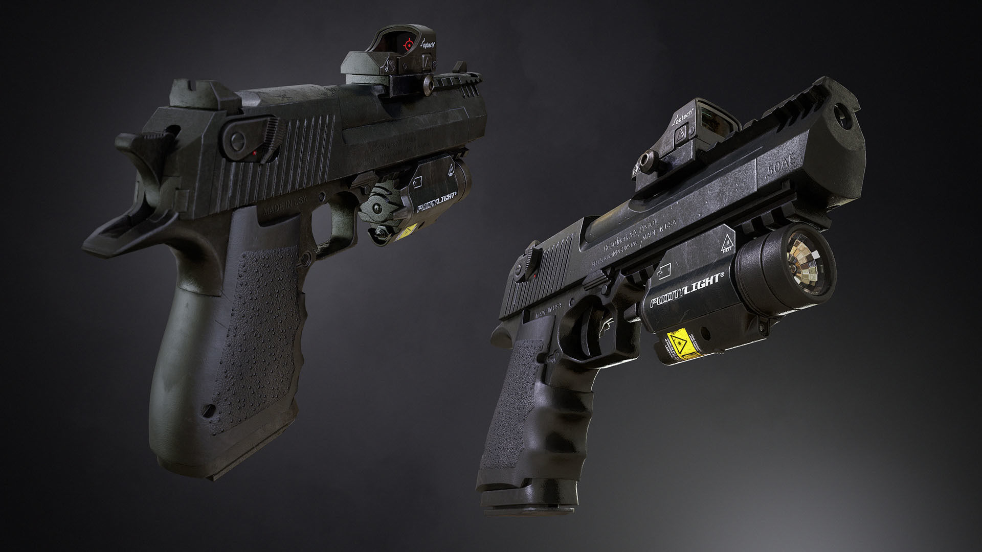 SBG Pistol 50 AE Low-poly 3D model_4