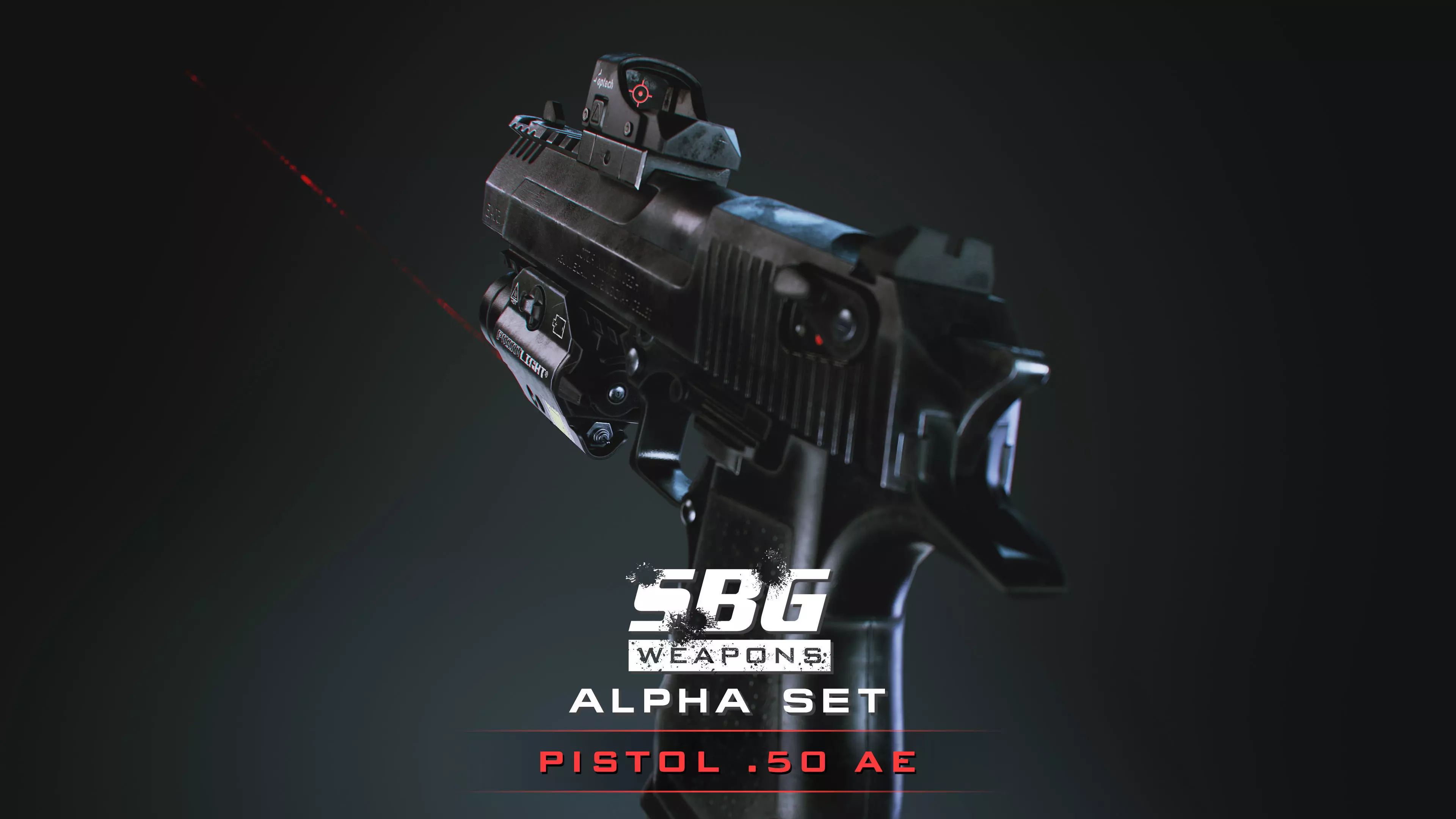 SBG Pistol 50 AE Low-poly 3D model_0