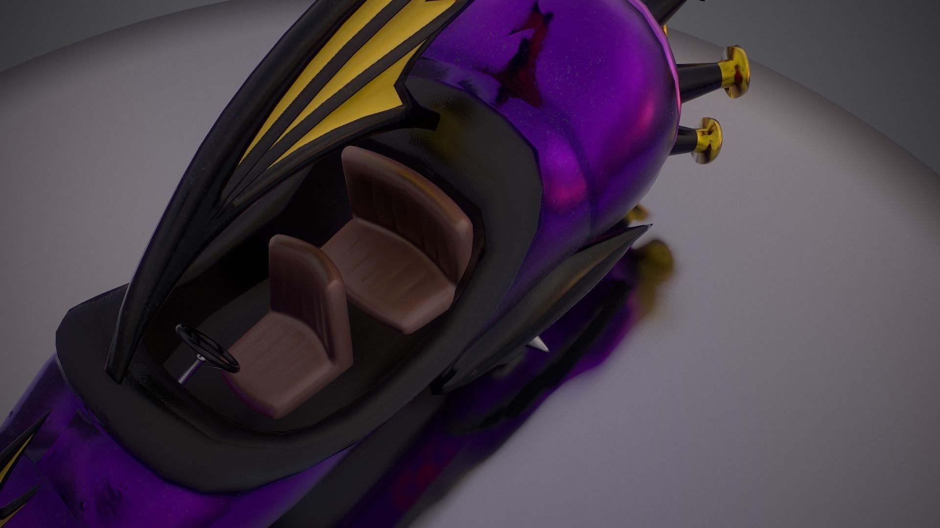 Wacky Races - The Mean Machine Low-poly 3D model_27