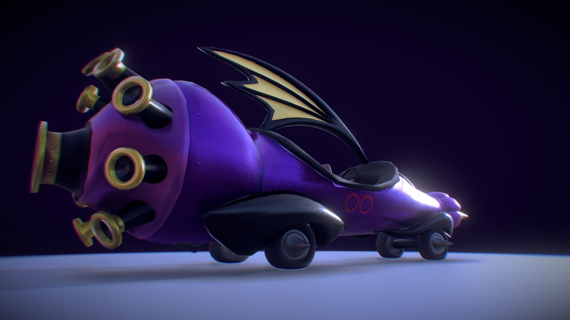 Wacky Races - The Mean Machine Low-poly 3D model_5