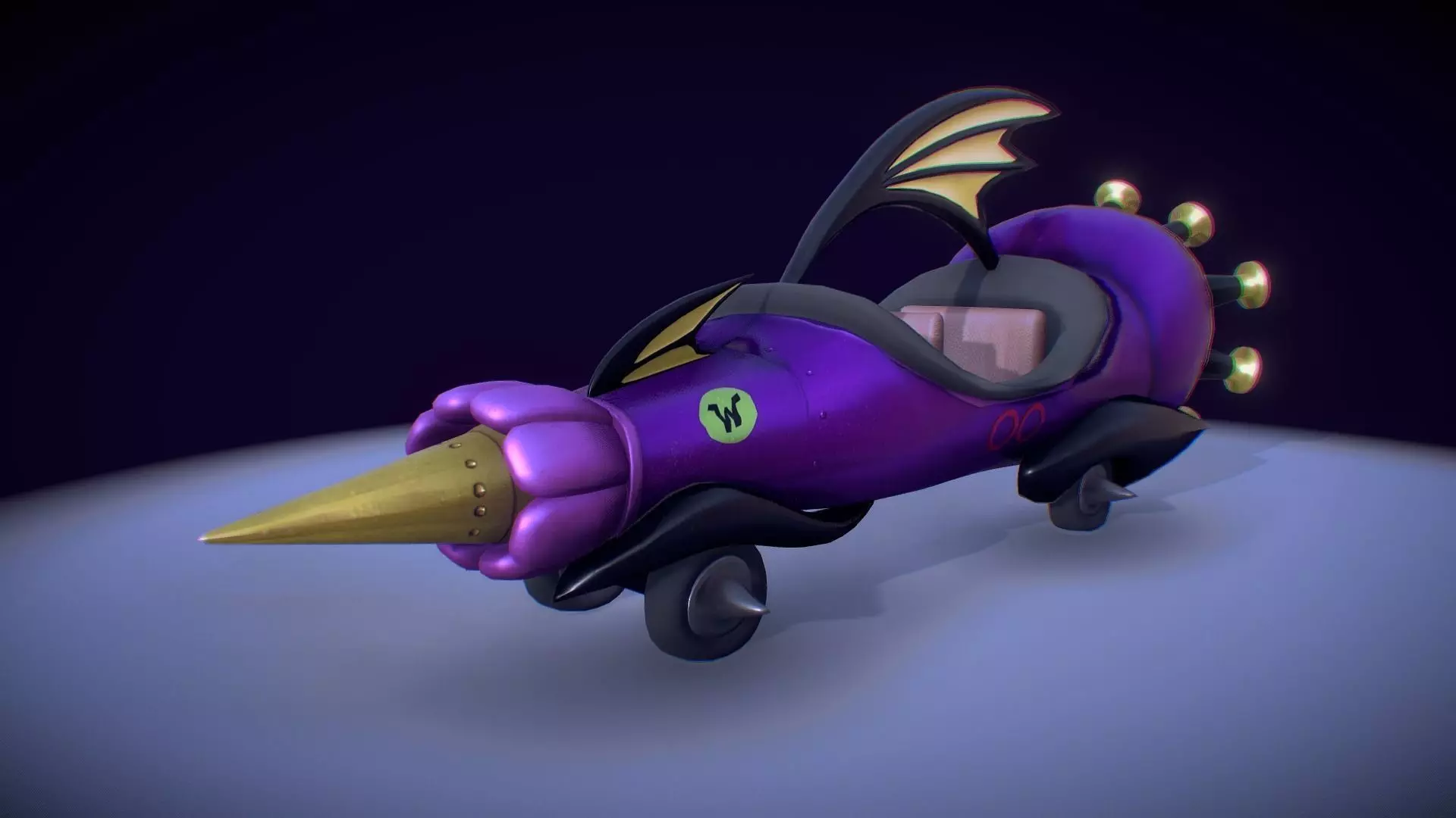 Wacky Races - The Mean Machine Low-poly 3D model_0