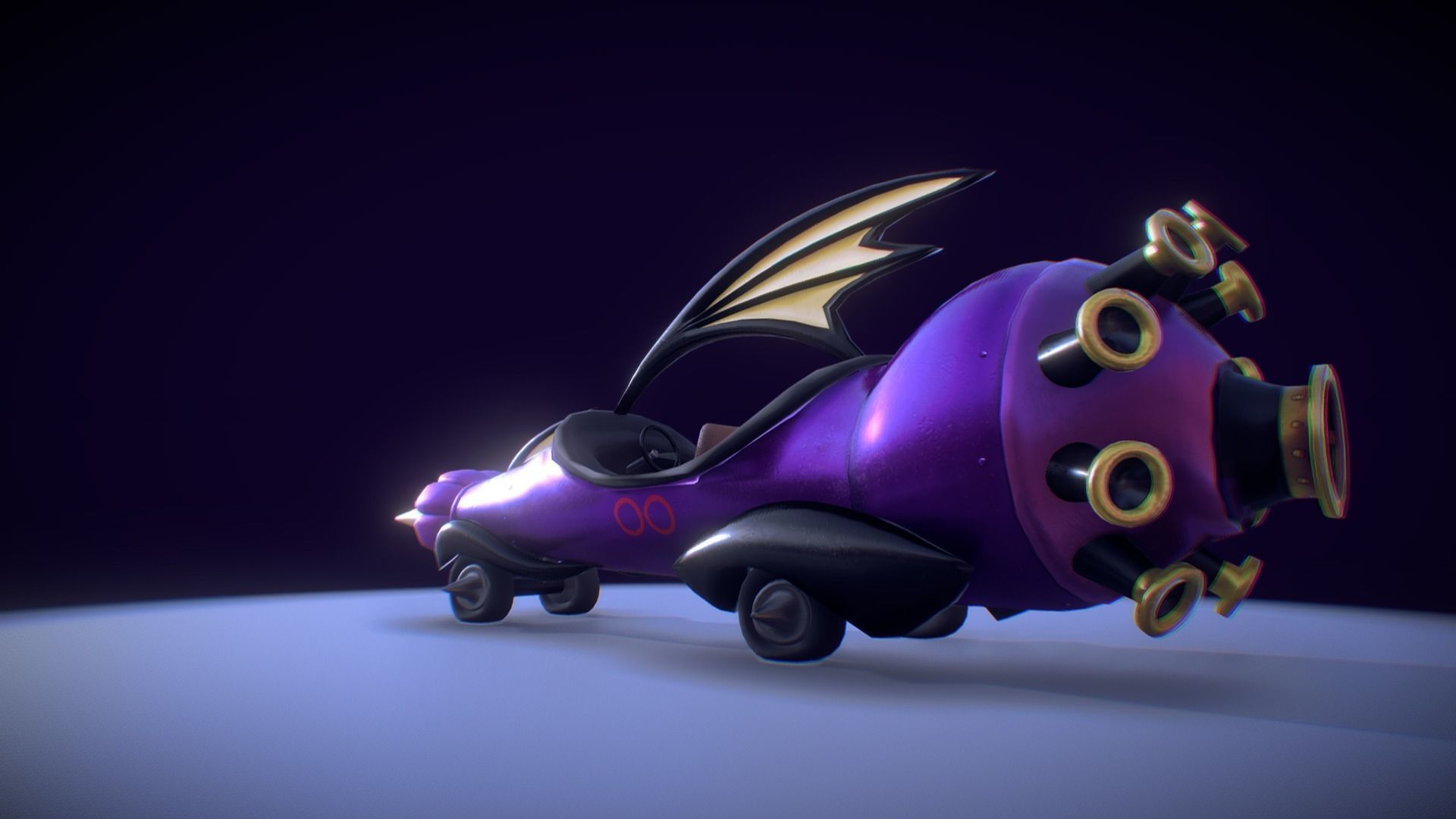 Wacky Races - The Mean Machine Low-poly 3D model_17