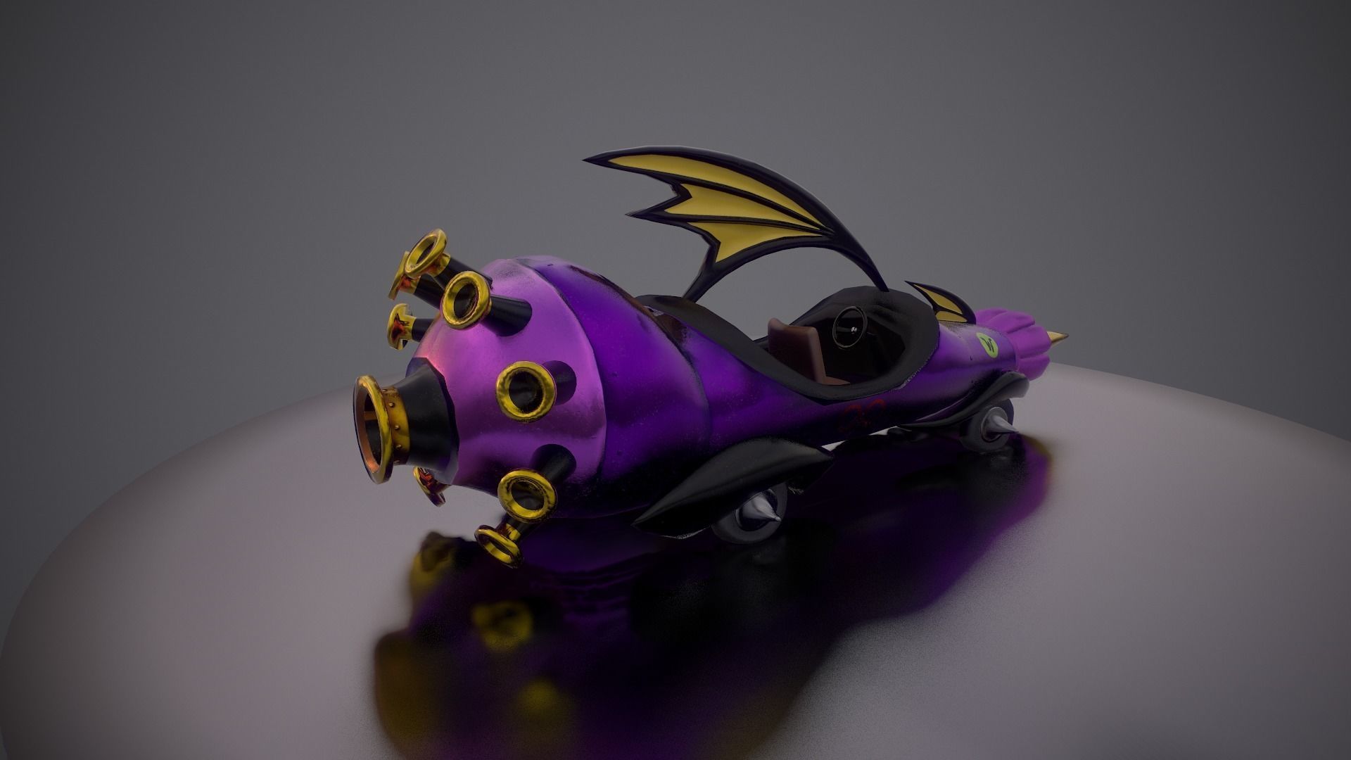 Wacky Races - The Mean Machine Low-poly 3D model_26