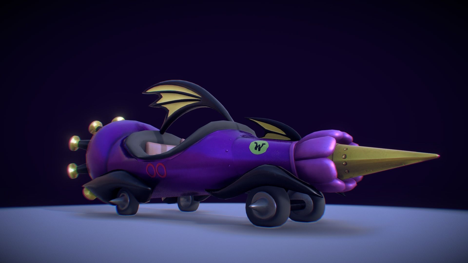 Wacky Races - The Mean Machine Low-poly 3D model_6