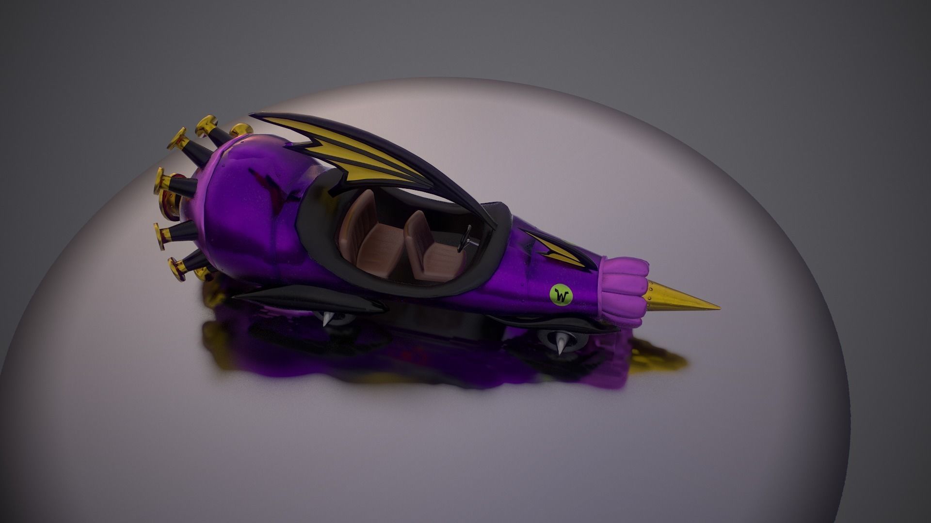 Wacky Races - The Mean Machine Low-poly 3D model_25