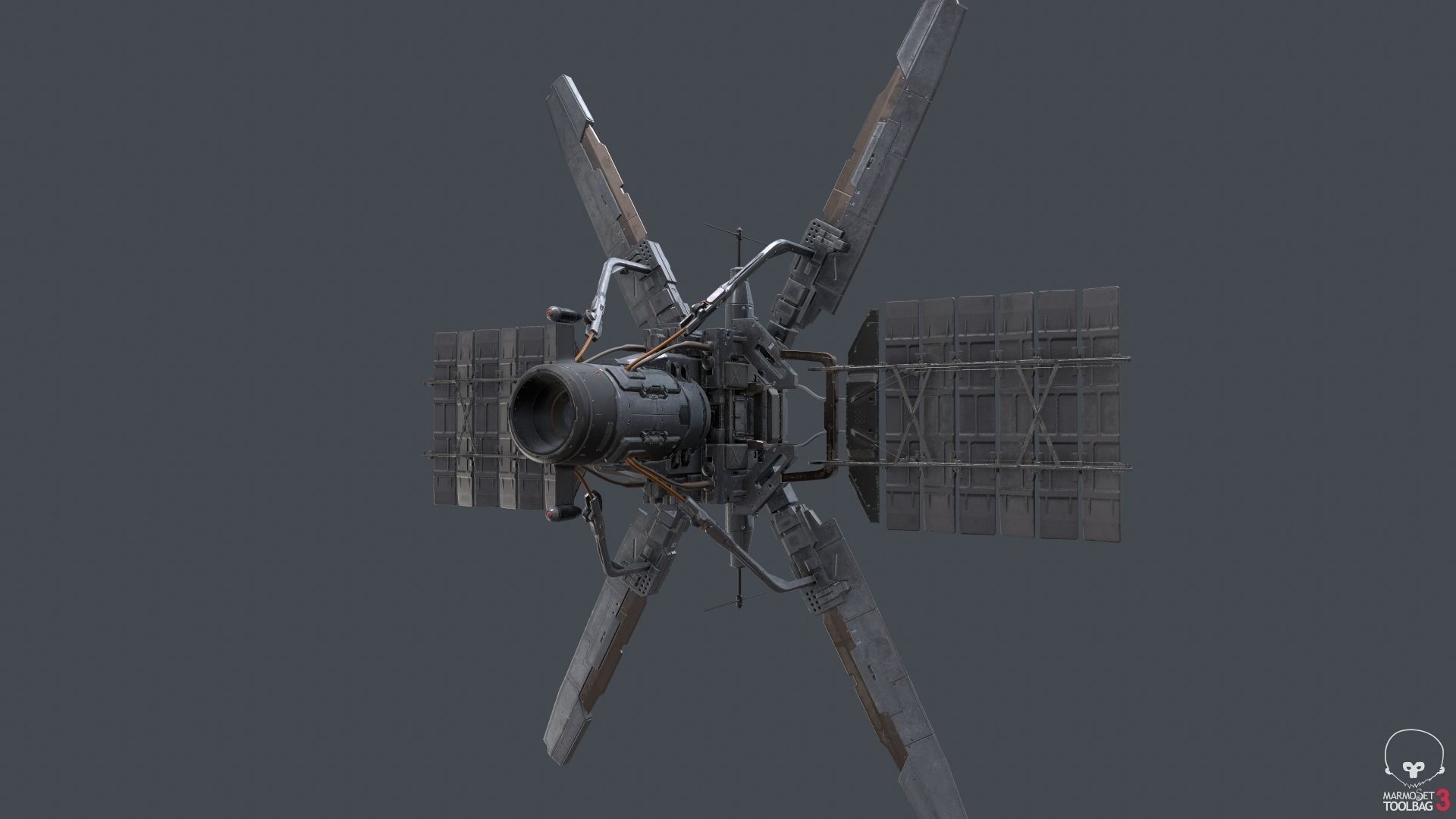 scifi-model529 space station with two propellers 3D model_3