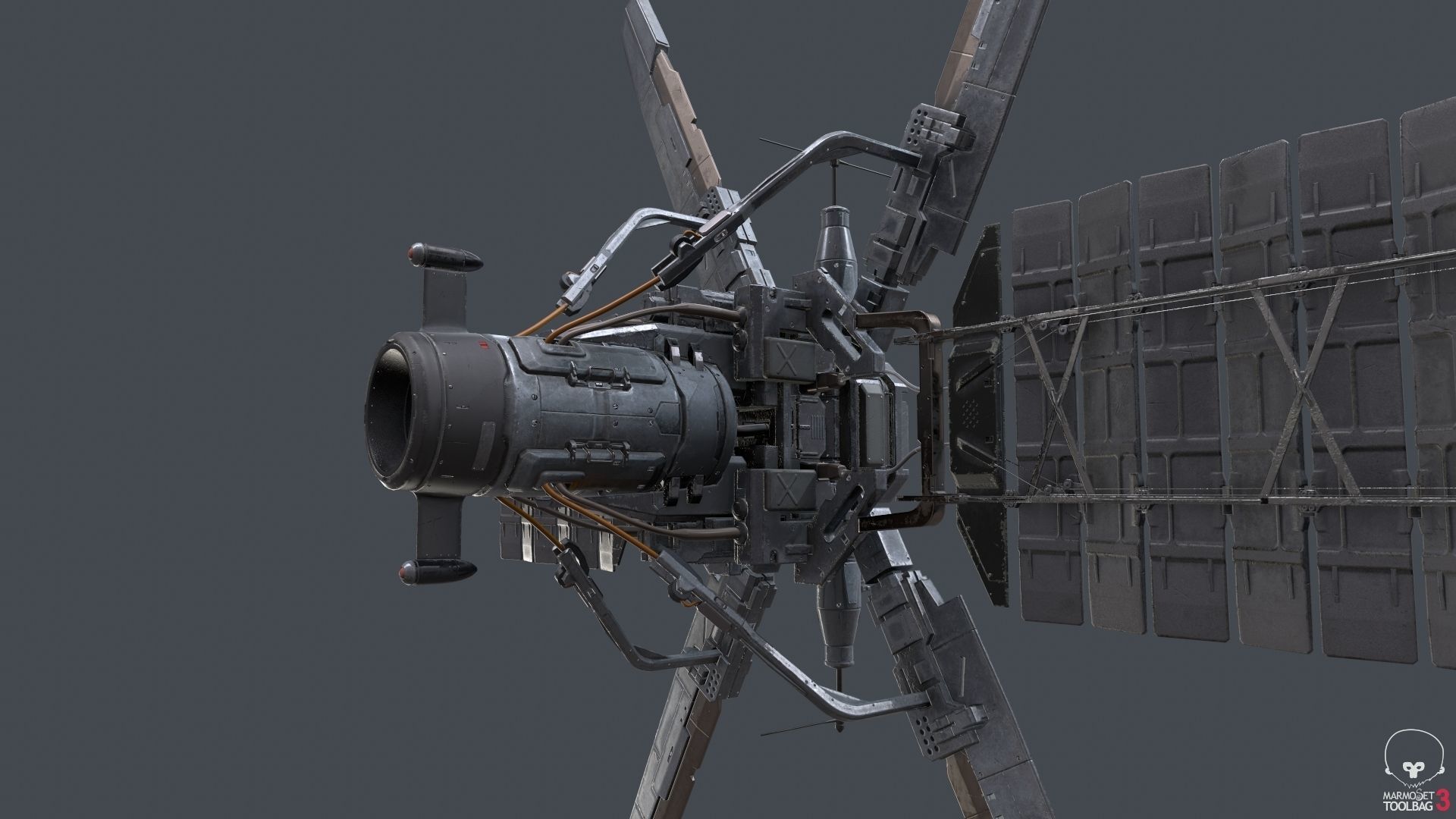scifi-model529 space station with two propellers 3D model_2