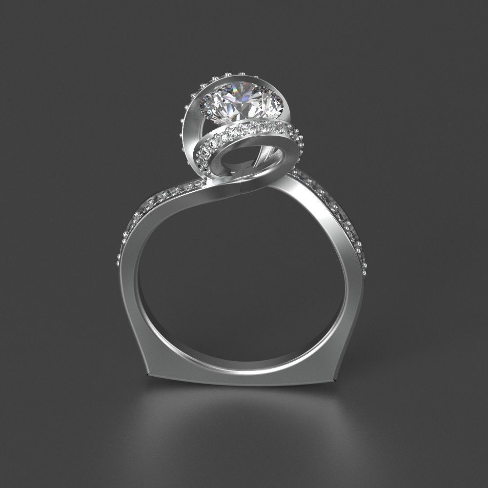 jewelry diamond beautiful ring flower 3d printing model 3D print model_3