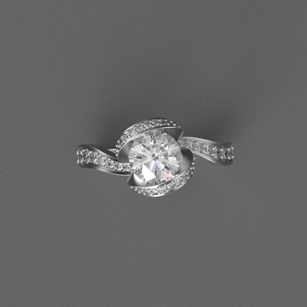 jewelry diamond beautiful ring flower 3d printing model 3D print model_5