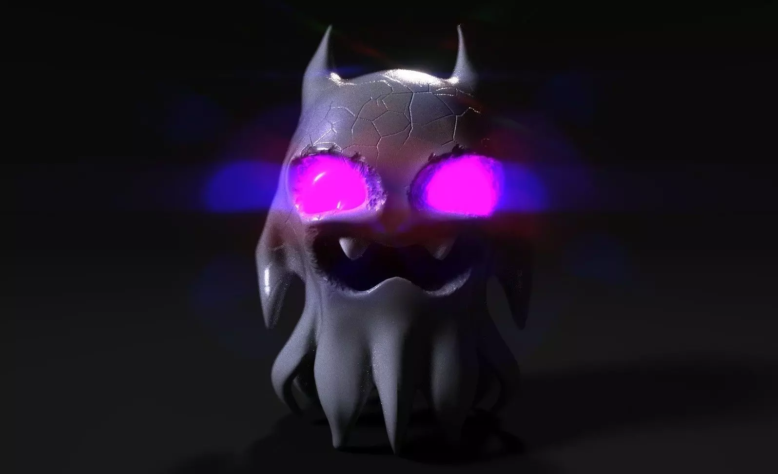 Ghost octopus with glowing eyes Free low-poly 3D model