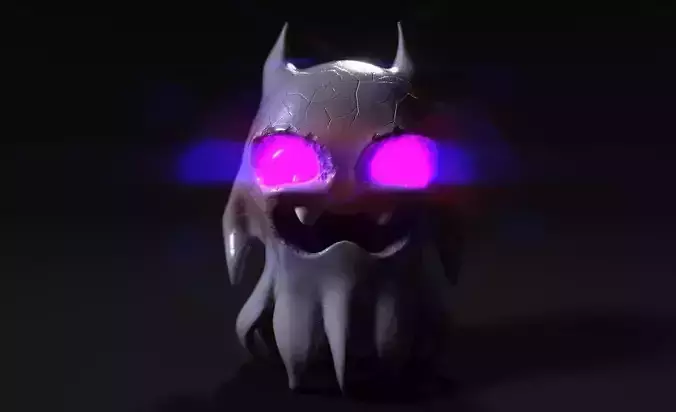 Ghost octopus with glowing eyes