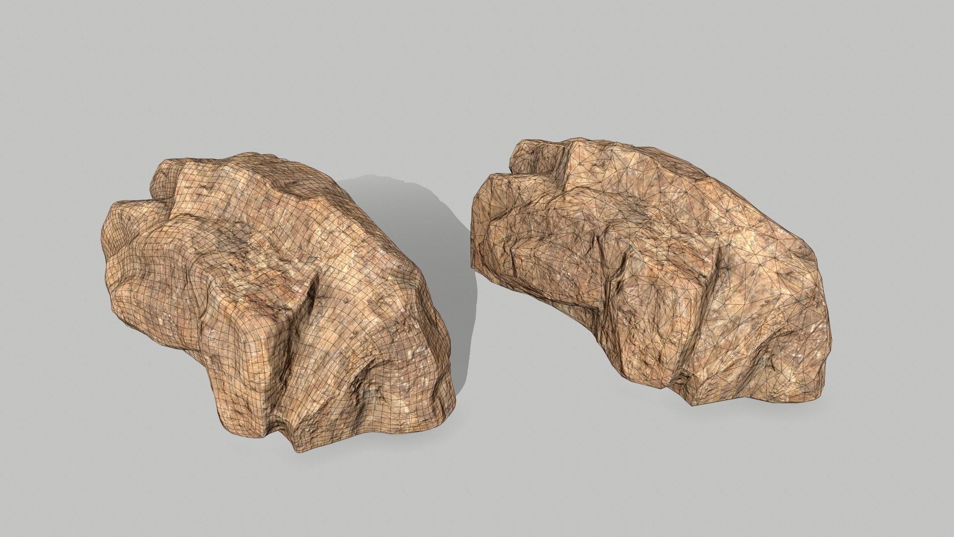 desert rocks Low-poly 3D model_9