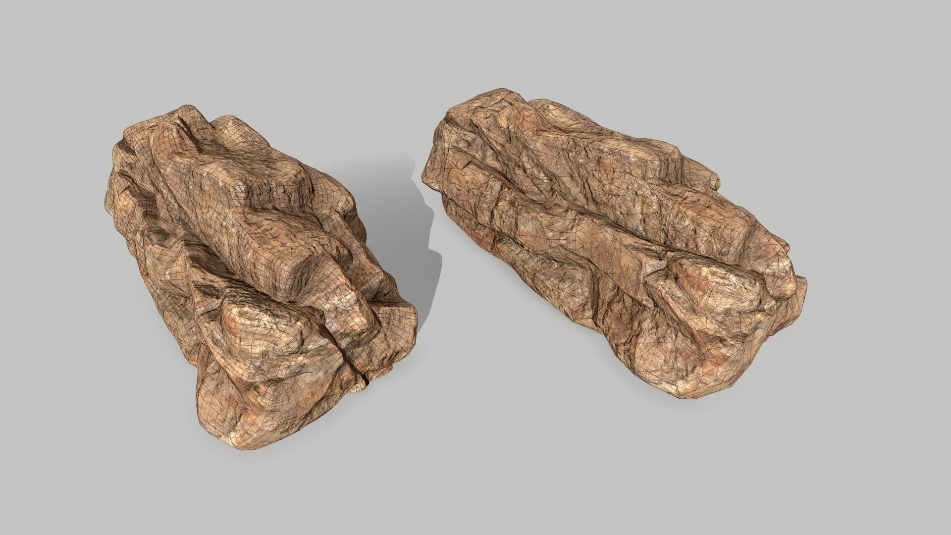 desert rocks Low-poly 3D model_7