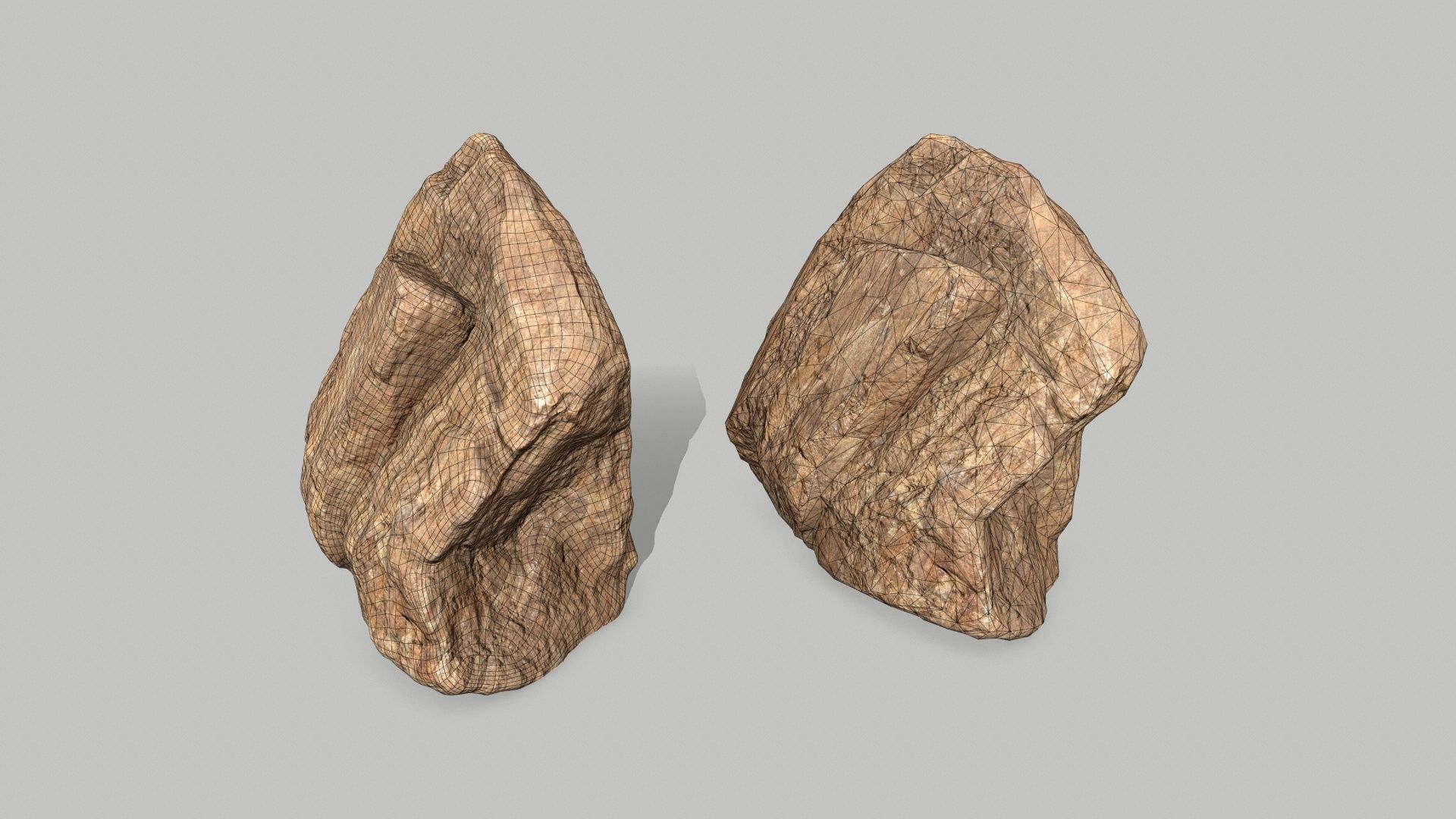 desert rocks Low-poly 3D model_8