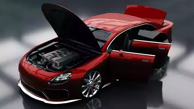 Generic Mid Size 4 Door Sedan Low-poly 3D model