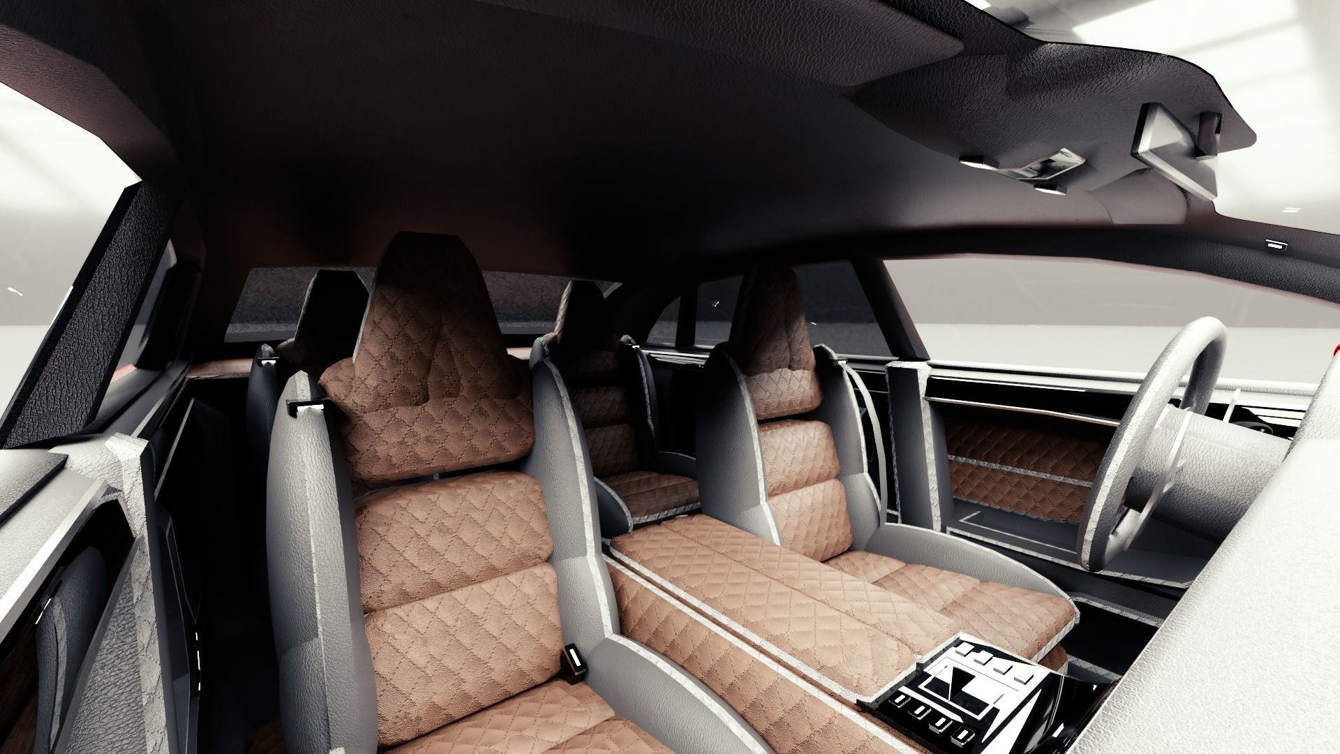 Generic Mid Size 4 Door Sedan Low-poly 3D model_7