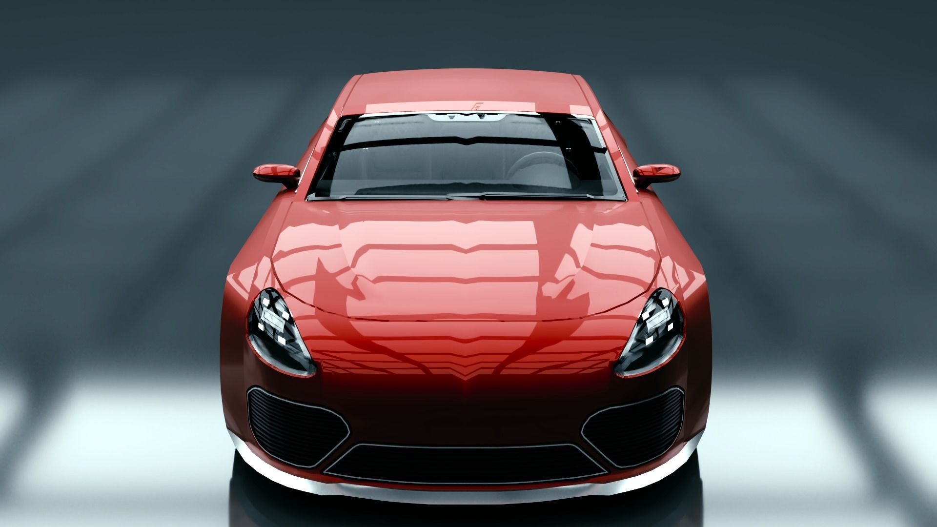 Generic Mid Size 4 Door Sedan Low-poly 3D model_4