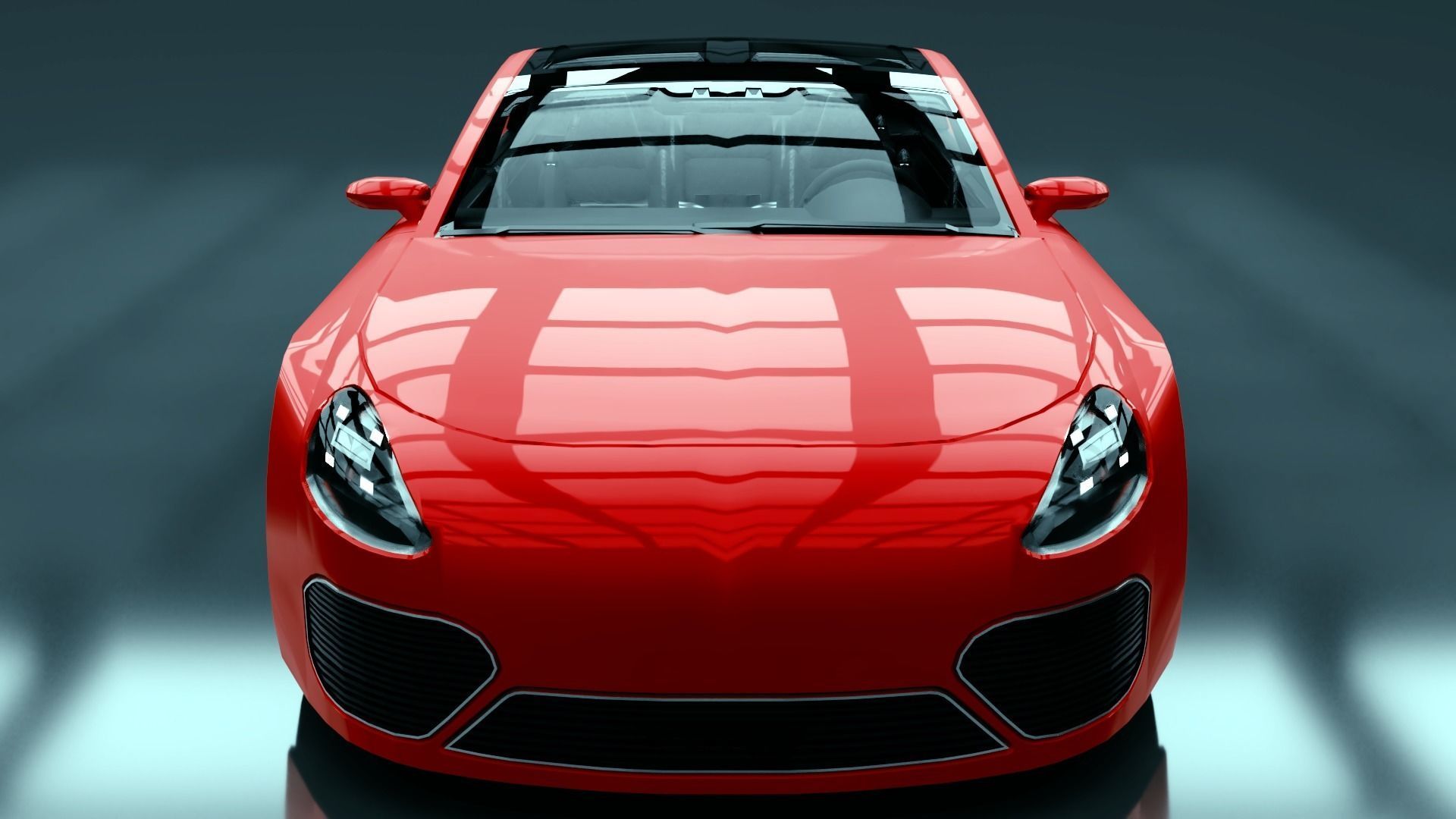 Generic Extended Wheelbase 4 Door Coupe Low-poly 3D model_4