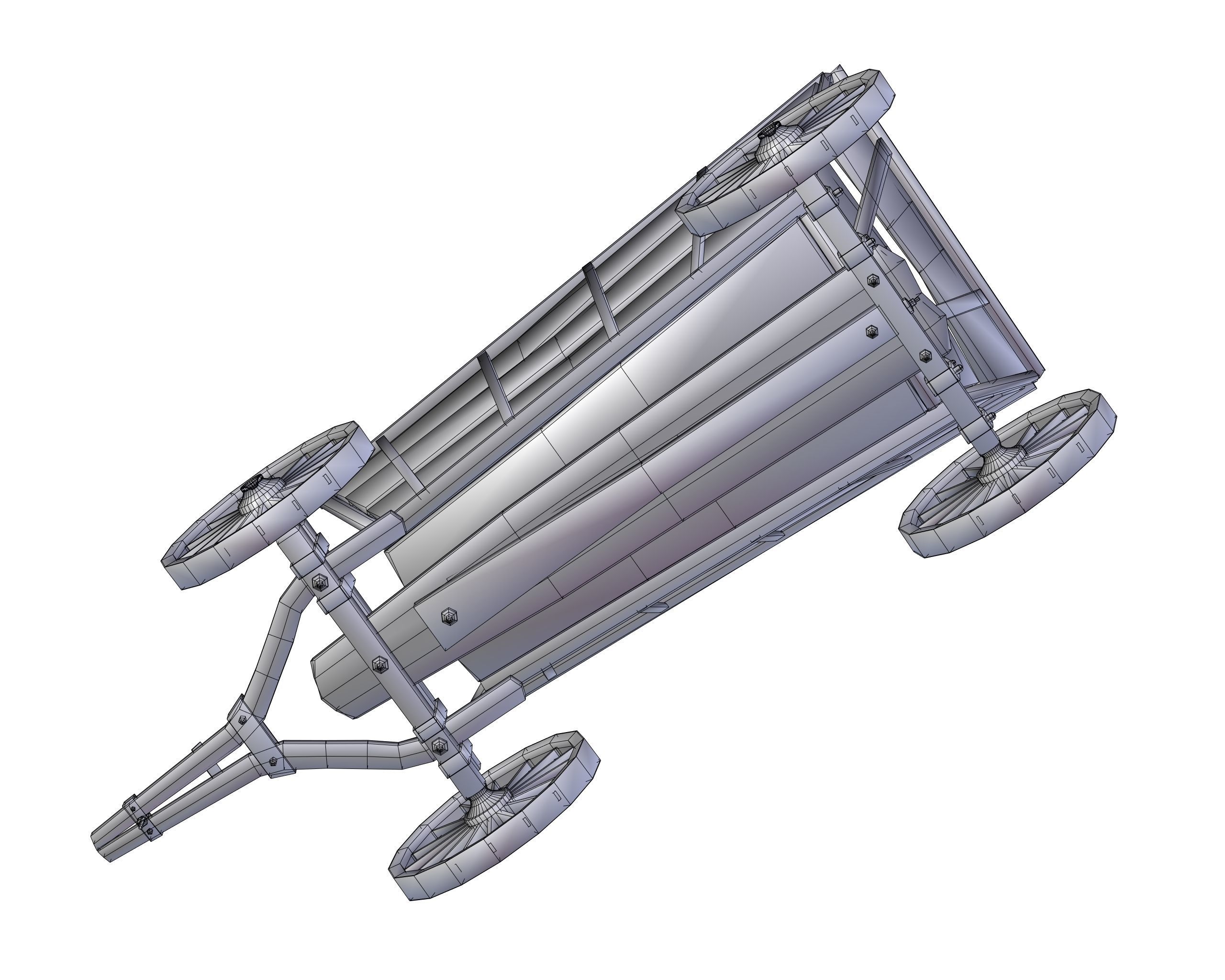 Wooden Cart Free low-poly 3D model_24