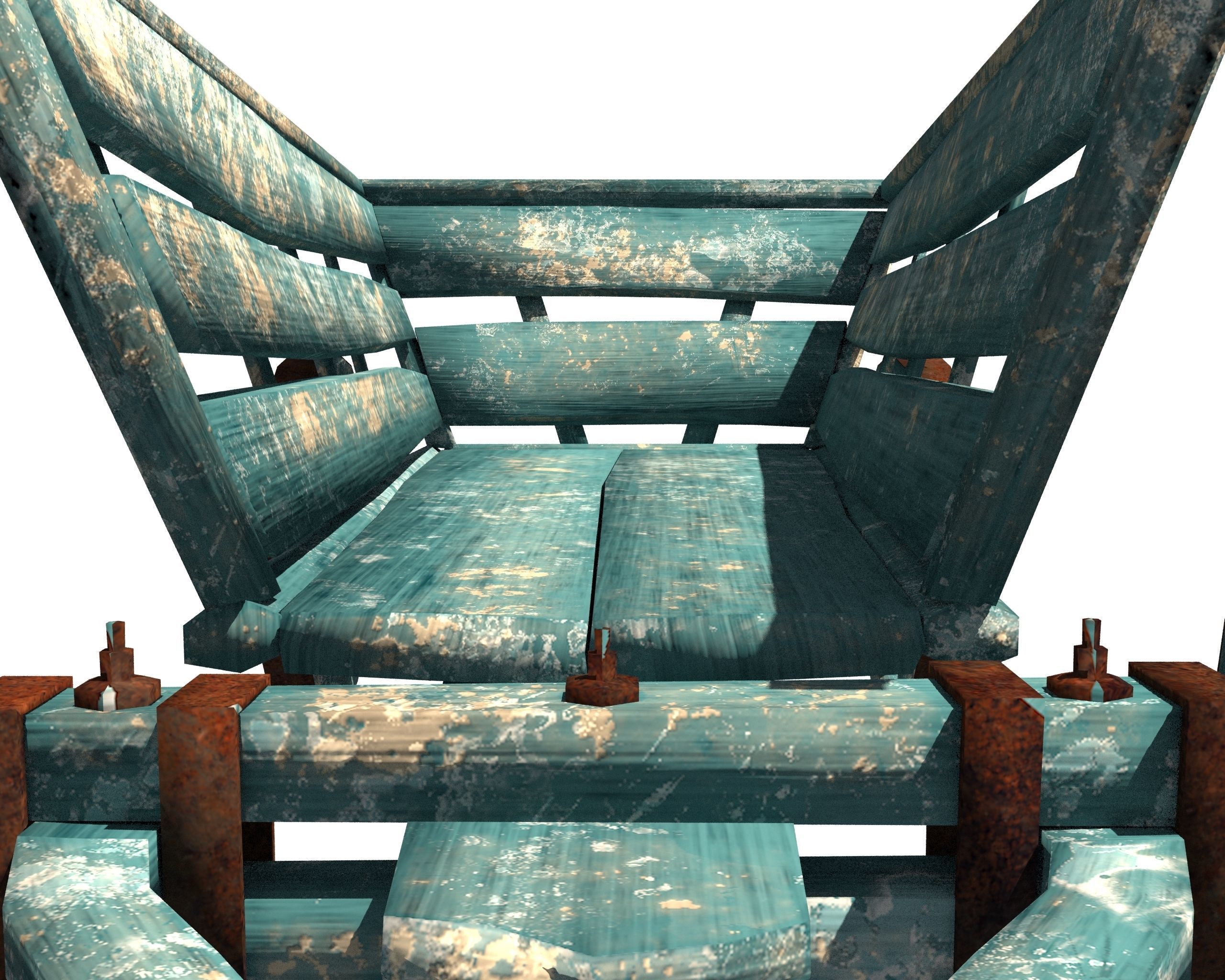 Wooden Cart Free low-poly 3D model_9