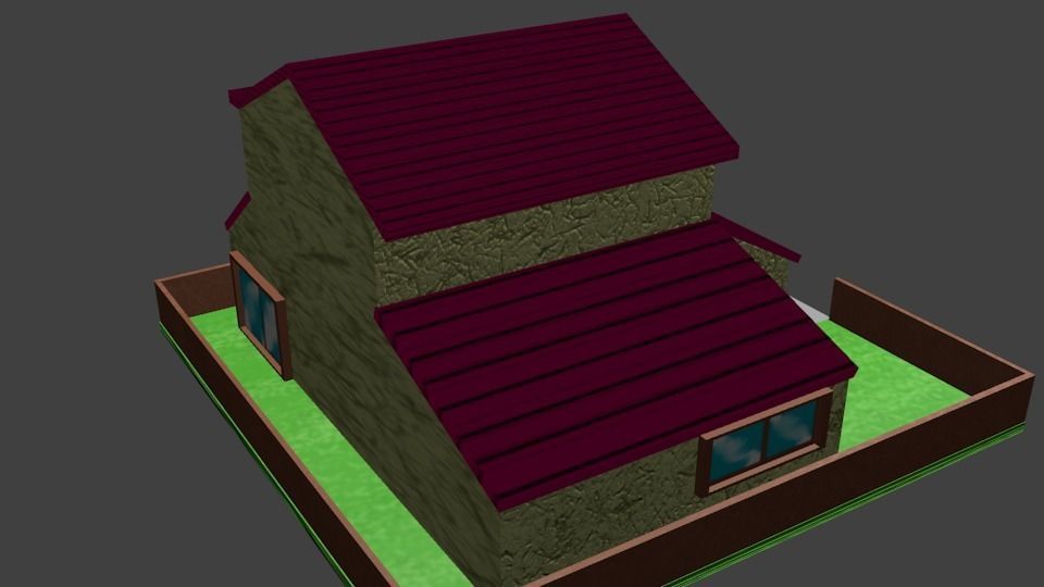 Simply Low-Poly House Low-poly 3D model_1