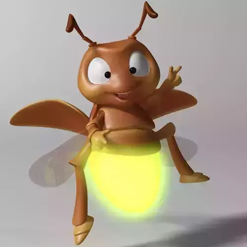 Cartoon Firefly RIGGED Low-poly 3D model