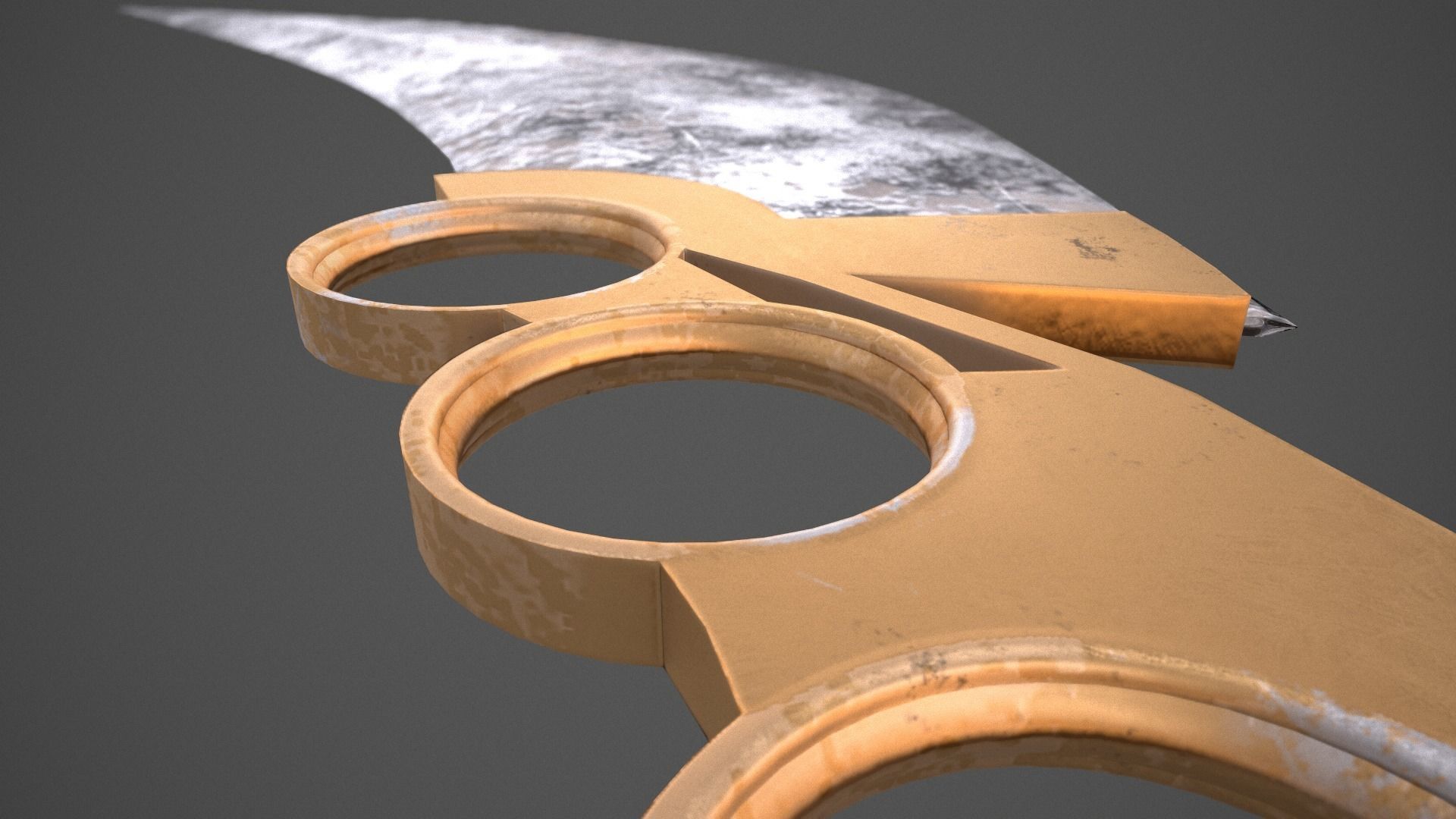 Knuckles Knife Low-poly 3D model_4