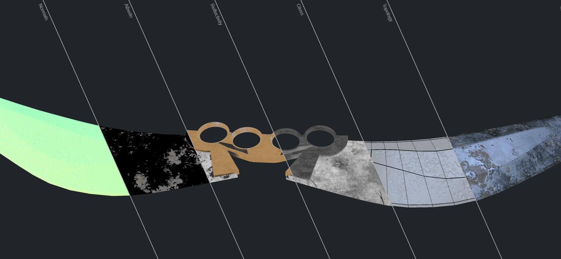 Knuckles Knife Low-poly 3D model_3