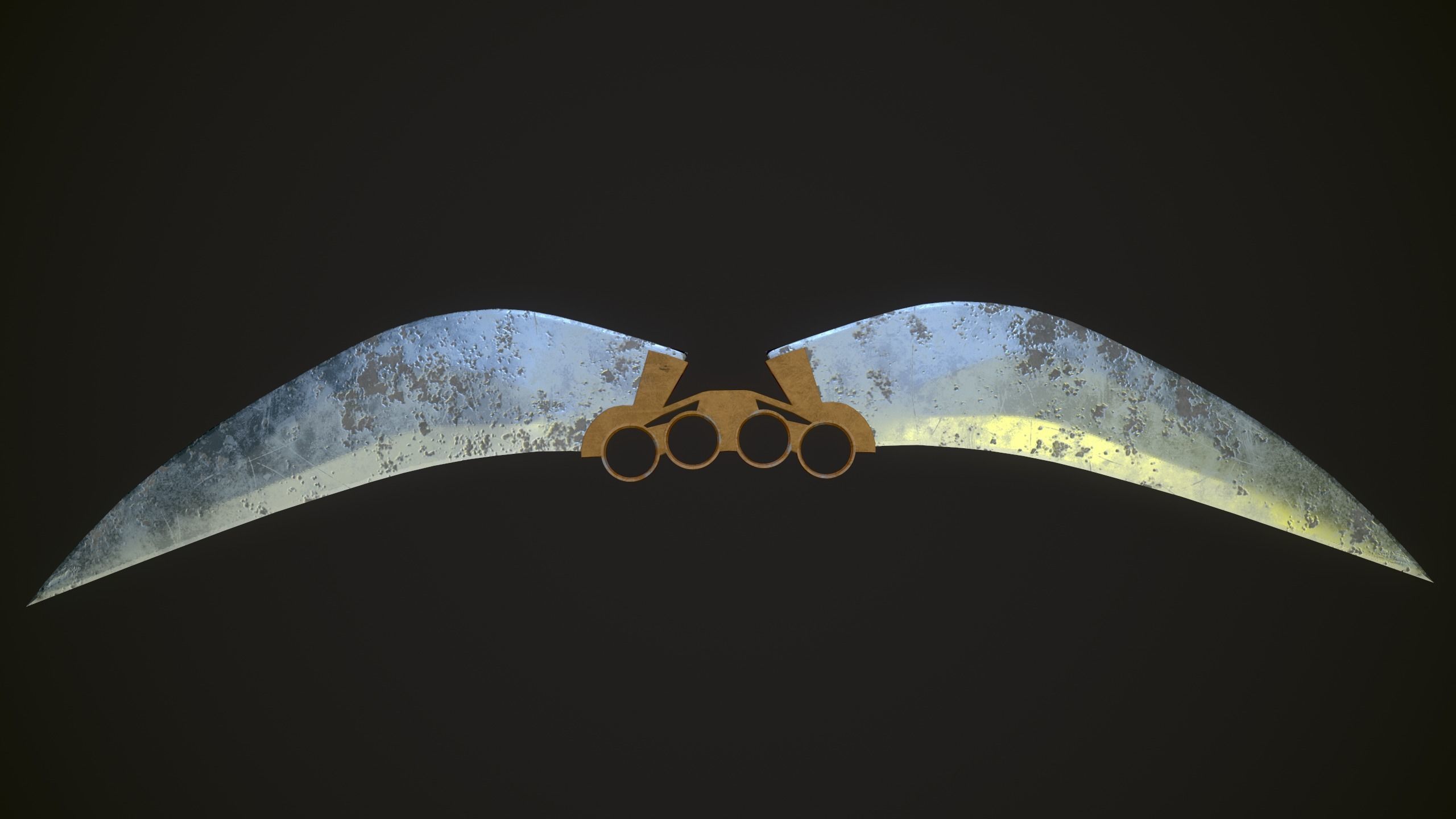 Knuckles Knife Low-poly 3D model_2