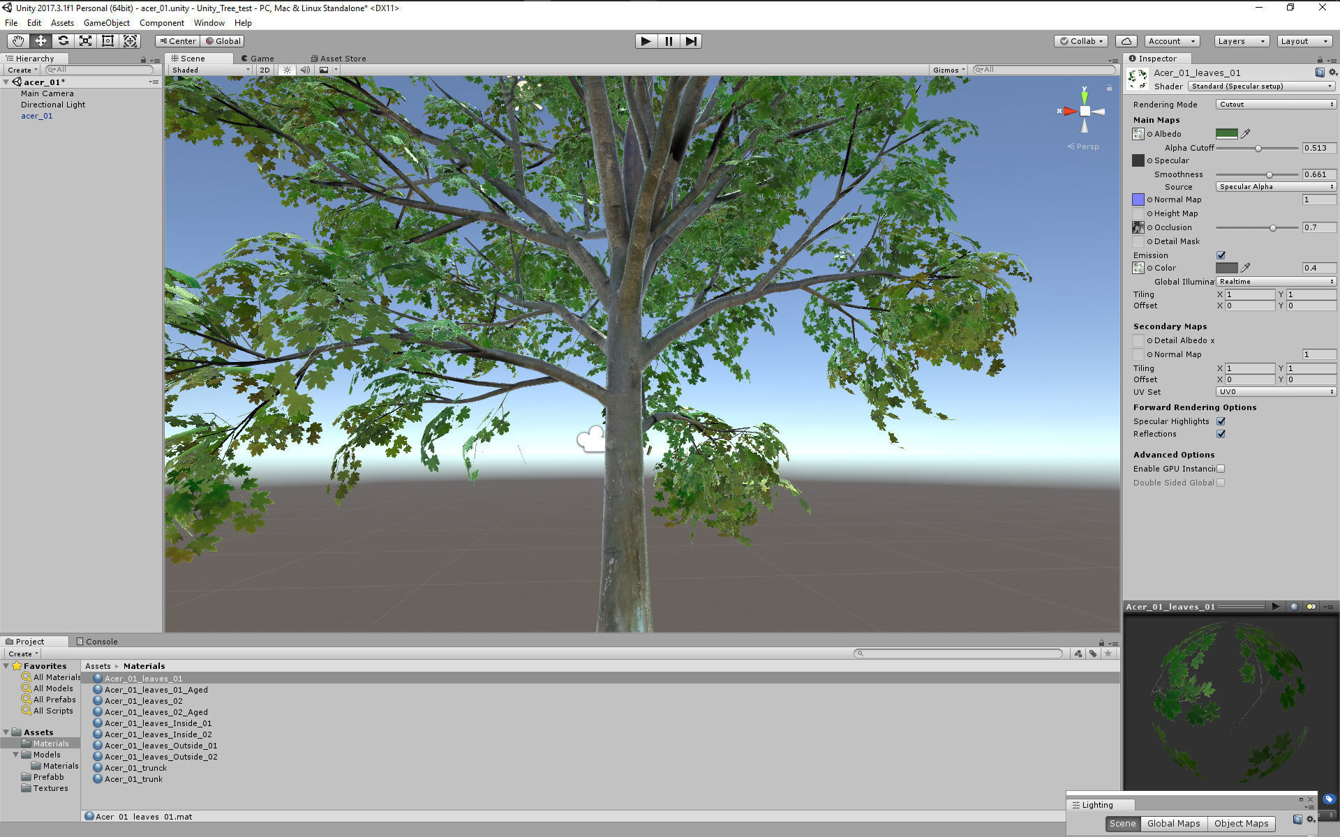 Maple Acer Tree 01 PBR Low-poly 3D model_21