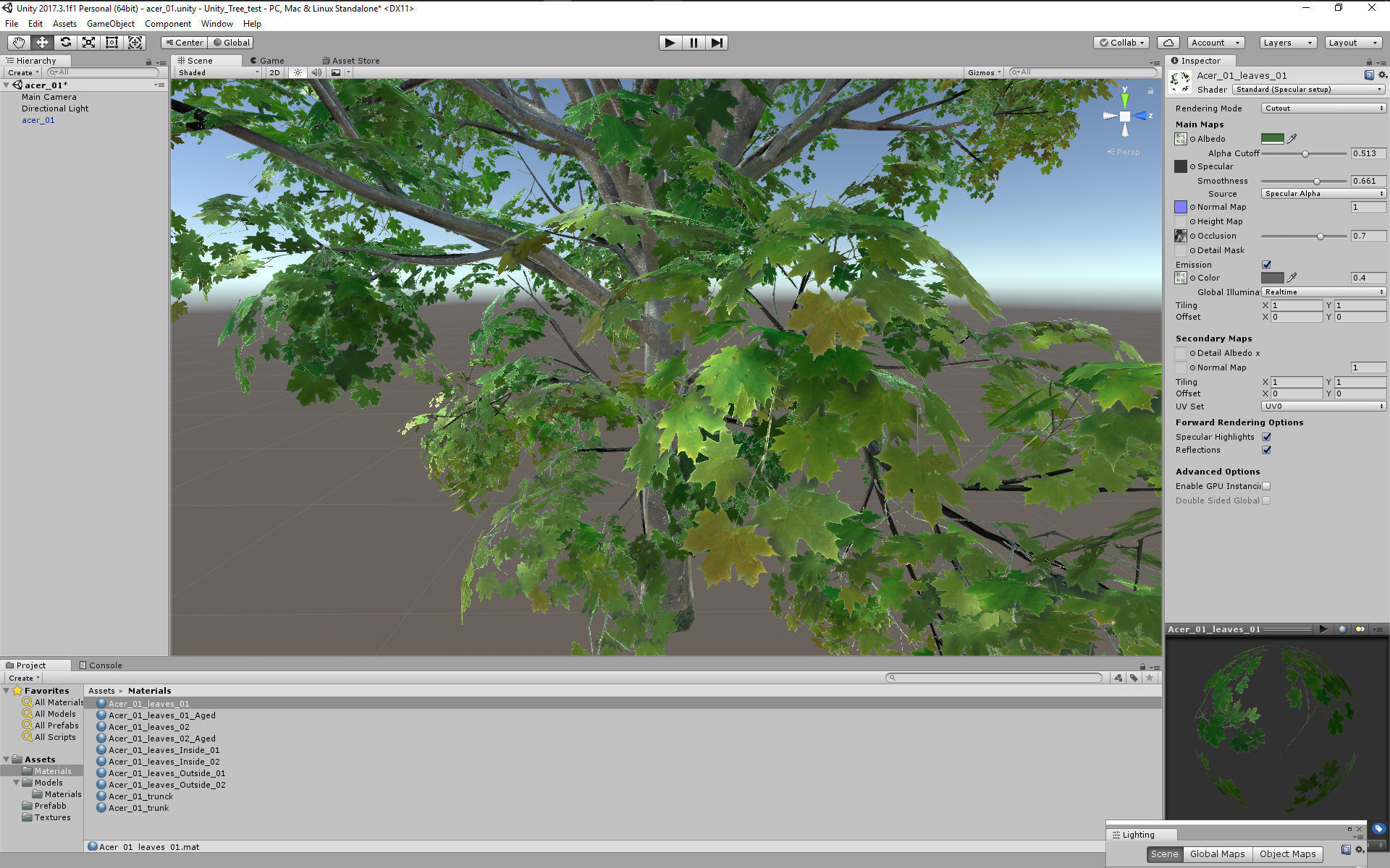 Maple Acer Tree 01 PBR Low-poly 3D model_20