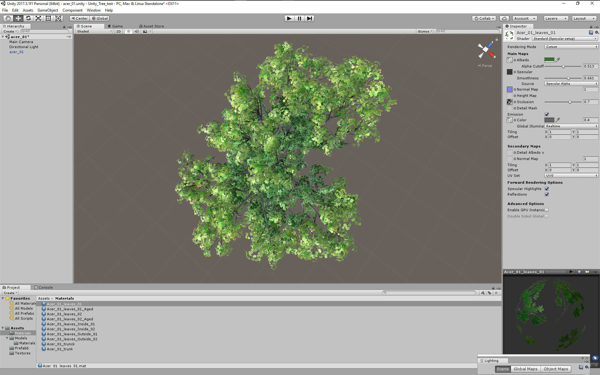 Maple Acer Tree 01 PBR Low-poly 3D model_17