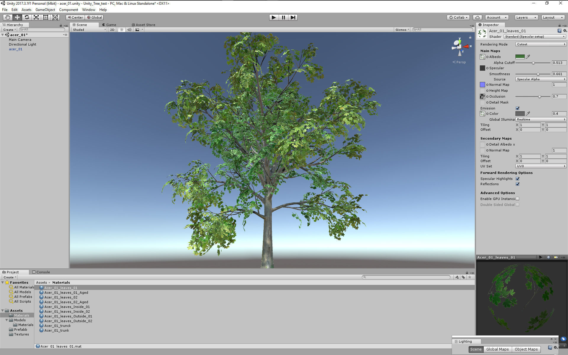 Maple Acer Tree 01 PBR Low-poly 3D model_14