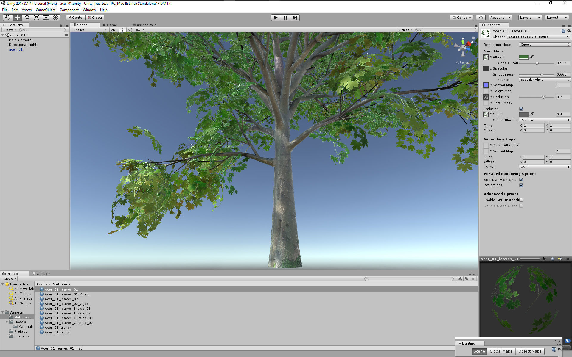 Maple Acer Tree 01 PBR Low-poly 3D model_19