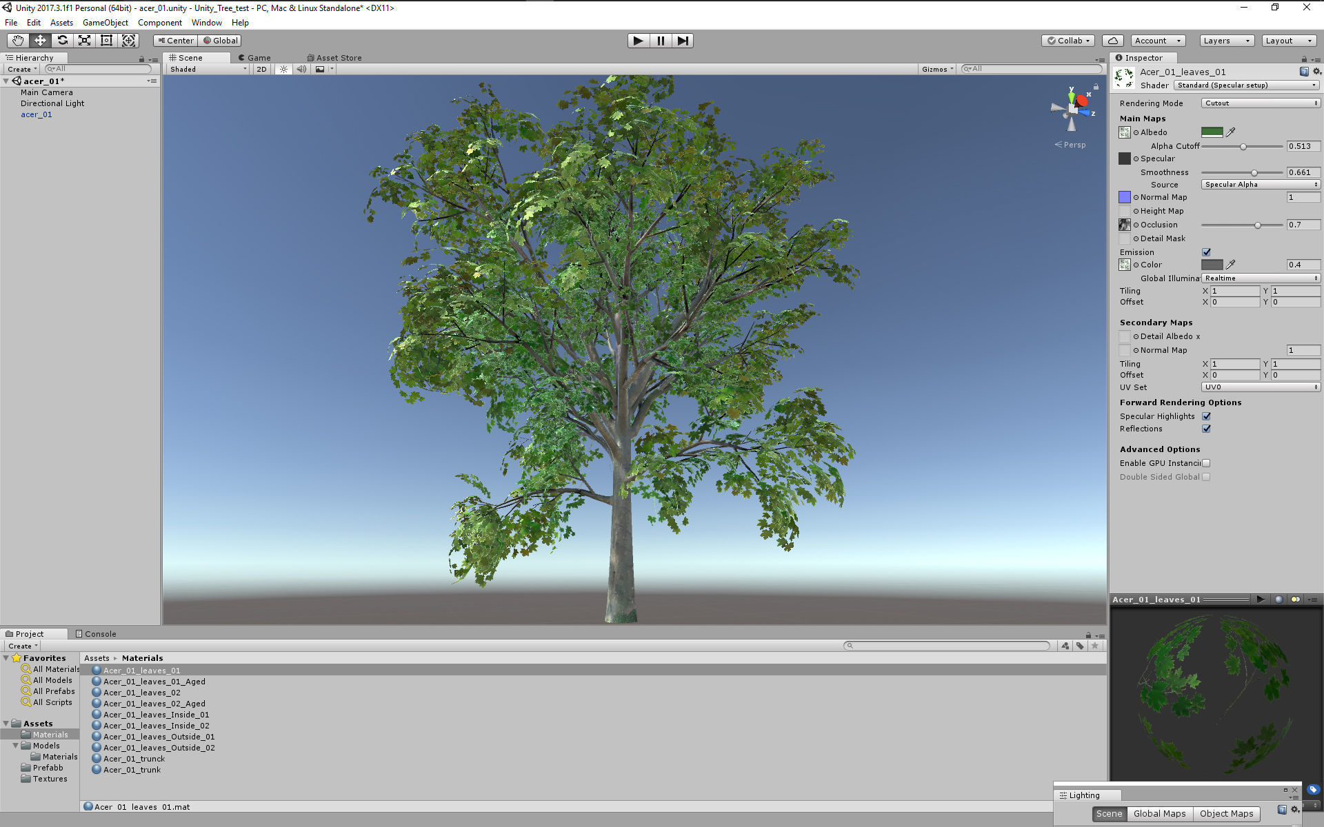 Maple Acer Tree 01 PBR Low-poly 3D model_13