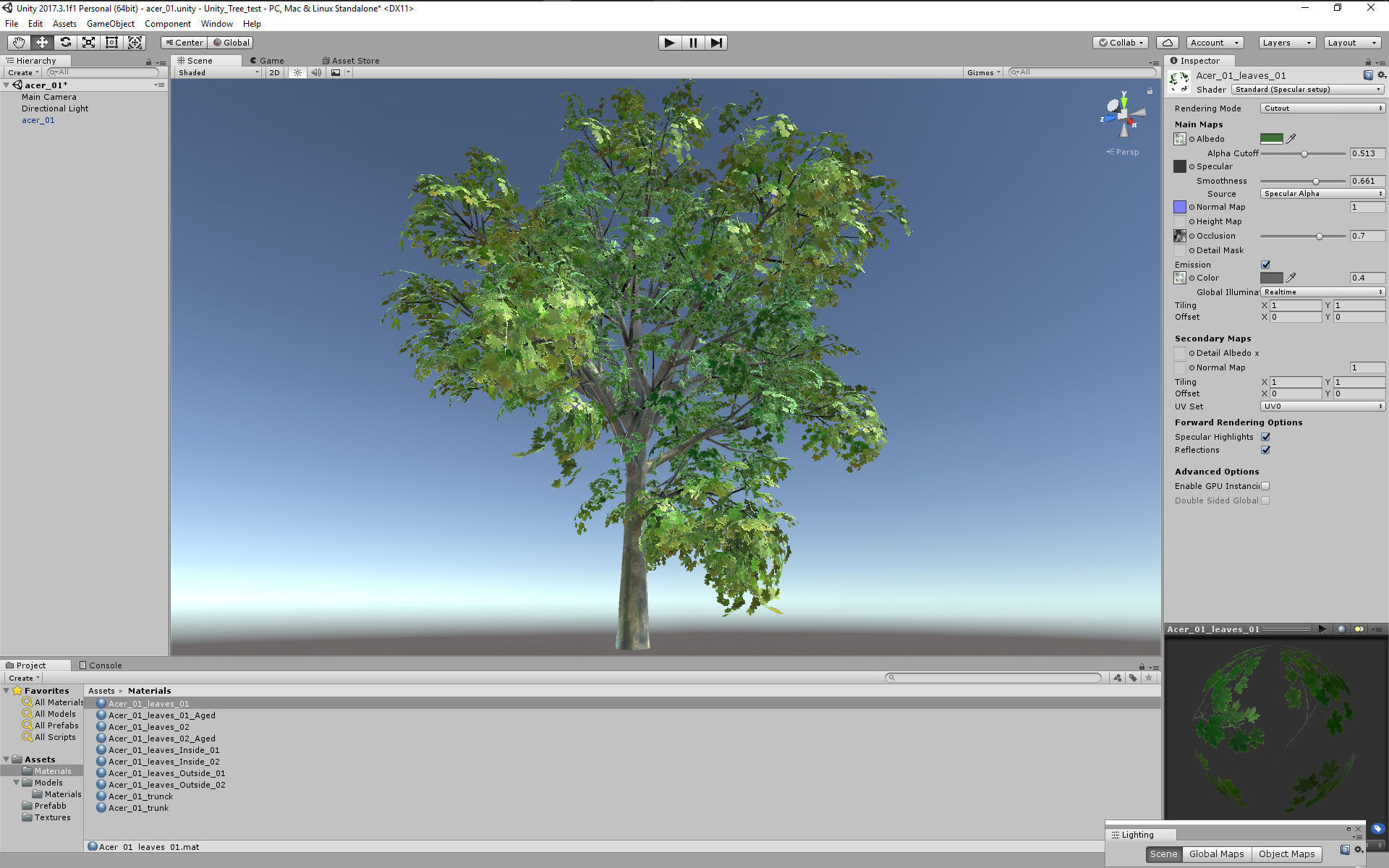 Maple Acer Tree 01 PBR Low-poly 3D model_15
